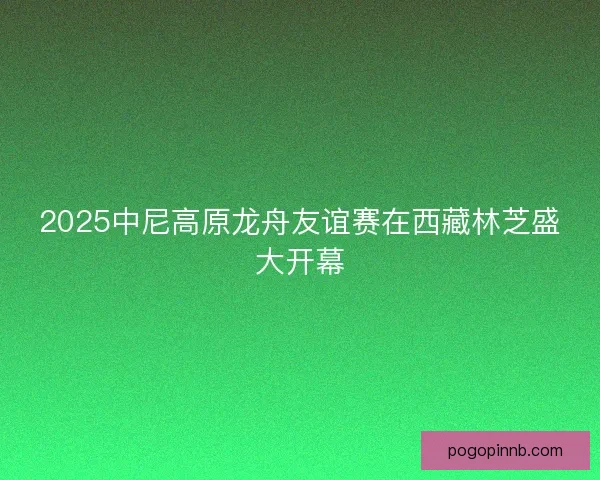 2025中尼高原龙舟友谊赛在西藏林芝盛大开幕